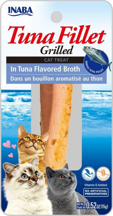 Inaba Ciao Grilled Tuna Fillet in Tuna Broth Cat Treat, 0.52 oz, with Vitamin E