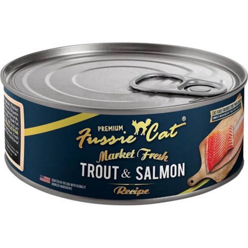 Fussie Cat Market Fresh Trout & Salmon Pate Wet Cat Food, 5.5 oz Can