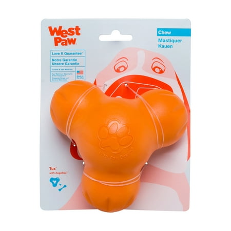 West Paw Zogoflex Tux Dog Toy - Large, Tangerine - Durable Treat Dispensing Chew Toy