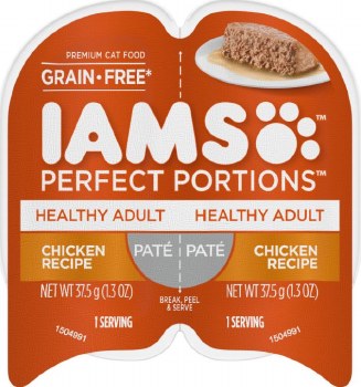 IAMS Perfect Portions Adult Grain-Free Chicken Pate Wet Cat Food, 2.6 oz