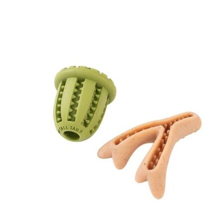 Tall Tails Dog Enrichment Toy - Antler & Acorn 2-Pack - 12 Inch Plush Treat Dispenser