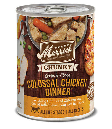 Merrick Chunky Colossal Chicken Dinner Wet Dog Food, 12.7 oz Can