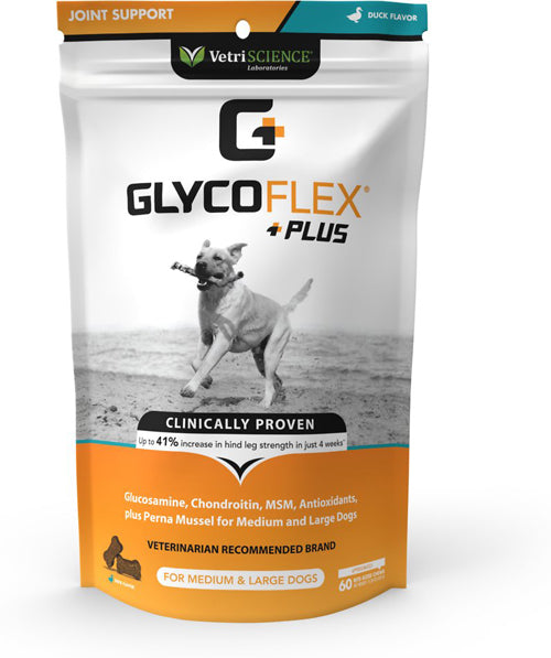 VetriScience GlycoFlex Plus Dog Joint Supplement - Duck Flavor - 45 Chews