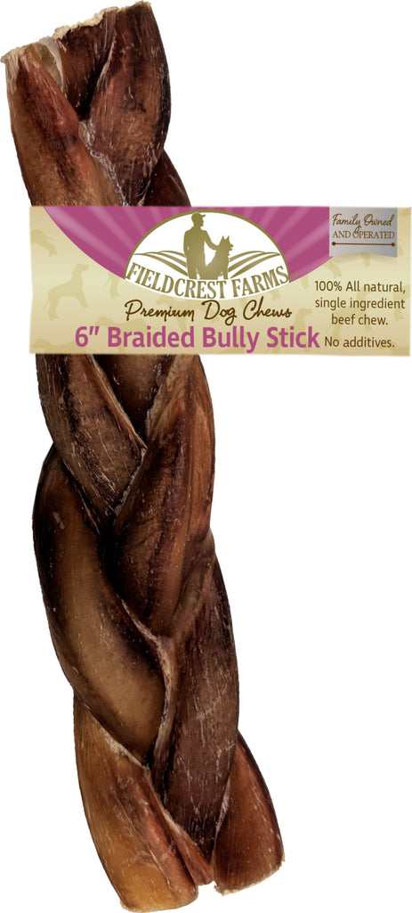 Fieldcrest Farms Braided Bully Stick 9 Inch - All Natural Dog Chew Treat
