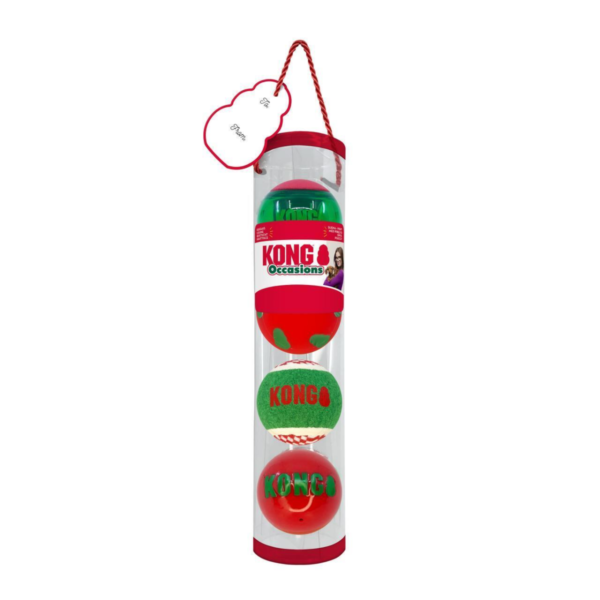KONG Holiday Occasions Balls - Medium Dog Toy - 4 Pack