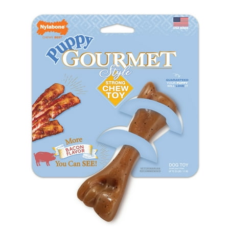 Nylabone Gourmet Style Strong Femur Puppy Chew Toy Bacon ...
