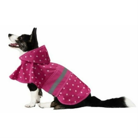 Fashion Pet Polka Dot Dog Raincoat - Pink, Small