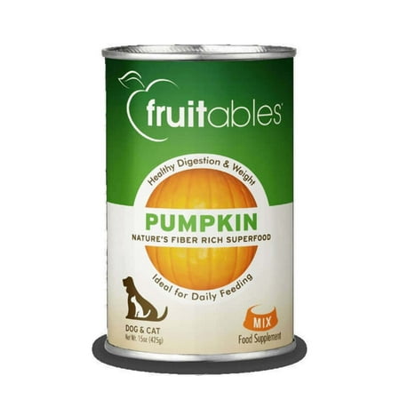 Fruitables Pumpkin Puree for Dogs & Cats, 15 oz - Digestive Supplement & Fiber Source