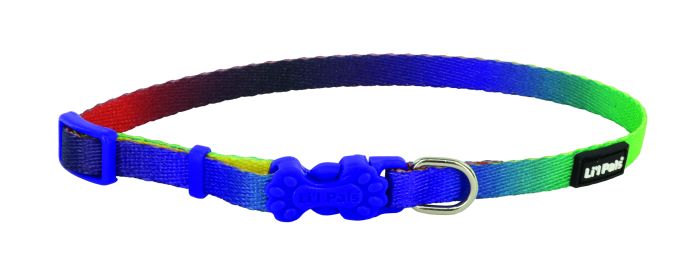 Li'l Pals Adjustable Dog Collar - Dark Prism - 3/8" x 6-8" - Petite X-Small