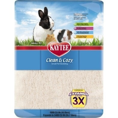 Kaytee Clean & Cozy White Small Pet Bedding - 49.2 Liters / 1000 cu in - Super Soft, Absorbent, & Dust-Free
