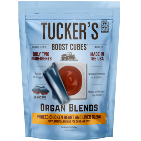 Tucker's Frozen Boost Cubes Dog Treat - Chicken Heart & Liver - 1 lb