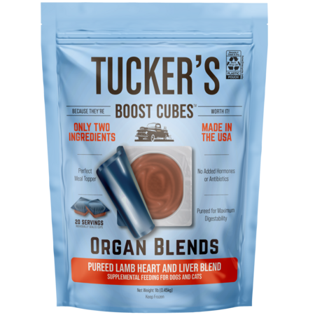 Tucker's Frozen Boost Cubes Dog Treat - Lamb Heart & Liver - 1 lb