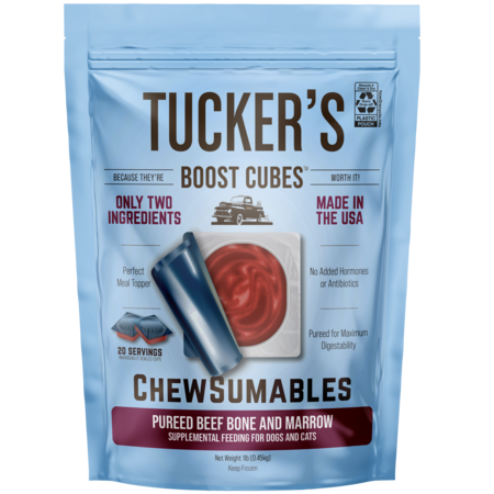 Tucker's Boost Cubes - Beef Bone & Marrow - Frozen Dog Treat - 1 lb