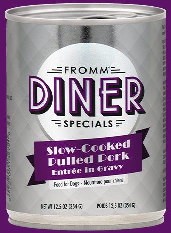 Fromm Diner Specials Slow Cooked Pulled Pork Entree in Gravy Dog Food, 12.5 oz Can