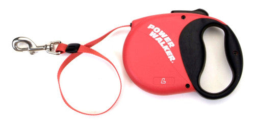 Coastal Power Walker Retractable Dog Leash - Red, Large, 16 ft - Up to 110 lbs