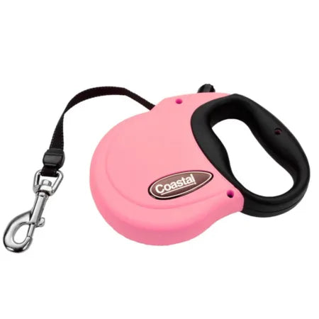 Coastal Power Walker Retractable Dog Leash Pink 16 ft Small