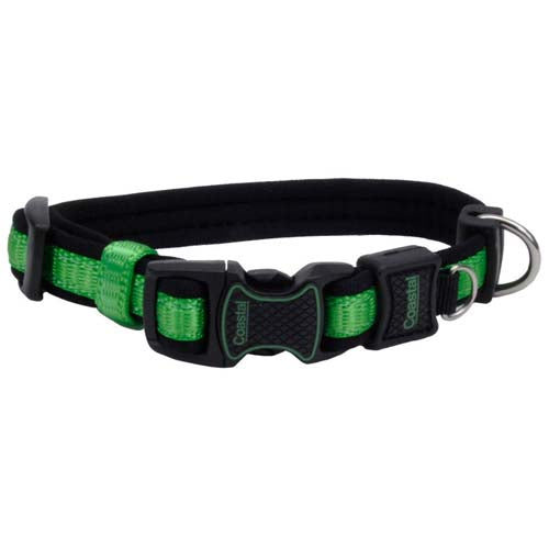 Coastal Inspire Adjustable Dog Collar, Large, Green, 1" x 18-26"
