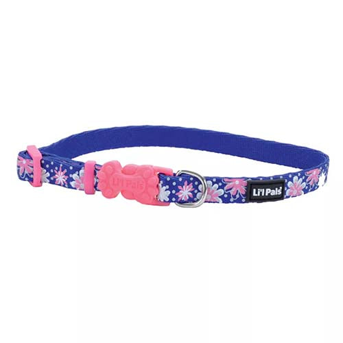 Coastal Li'l Pals Reflective Dog Collar - Flower with Dots - Petite Small