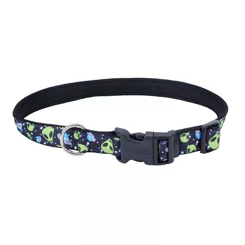 Coastal Exclusive Styles Dog Collar - Aliens - 5/8 inch Wide - 8-12 inch