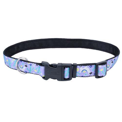 Coastal Styles Dog Collar - Llamas Design - 5/8 Inch Wide - Adjustable 8-12 Inch