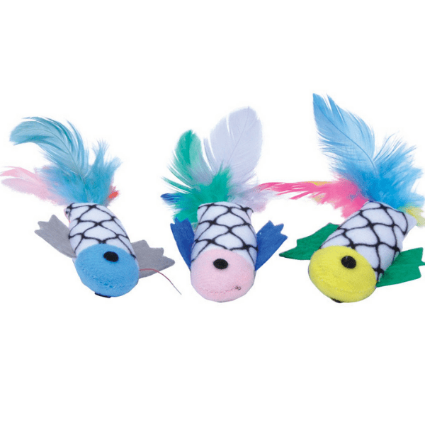 Turbo Fish with Feathers Cat Toy 6 inch - Coastal Pet (One Toy)