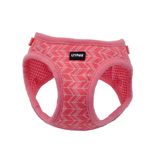 Coastal Pet Li'l Pals Canvas Dog Harness - Pink Tribal Chevron - 3/8" x 10-12"