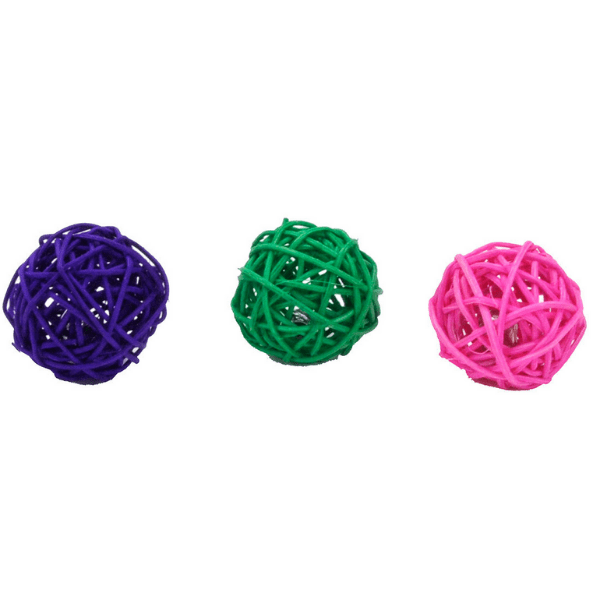 Coastal Turbo Wicker Ball Cat Toy - 1.75" - Assorted Colors