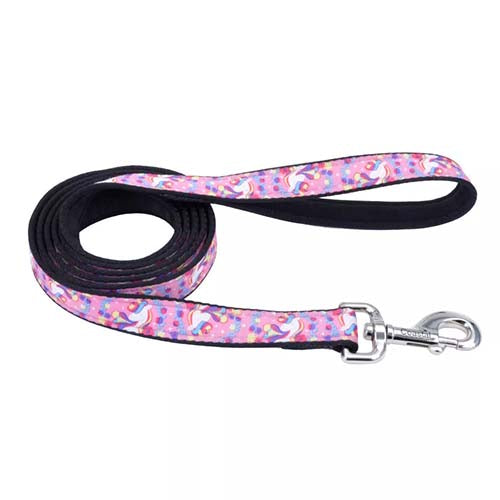 Coastal 5/8" x 6 ft Dog Leash - Exclusive Unicorns Print