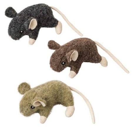 Spot Ethical Wool Mouse Cat Toy with Catnip - 3.5 Inch Fuzzy Willie Mouse