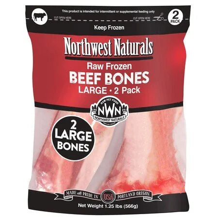 Northwest Naturals Raw Beef Bone Dog Treats, Large, 2-pk 6-8" Frozen