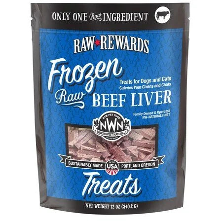 Northwest Naturals Frozen Beef Liver Dog & Cat Treats - 12 oz Raw Rewards