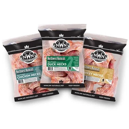 Northwest Naturals Dog Frozen Chicken Necks - Raw Meaty Bones - 10 ct / 1.5lb