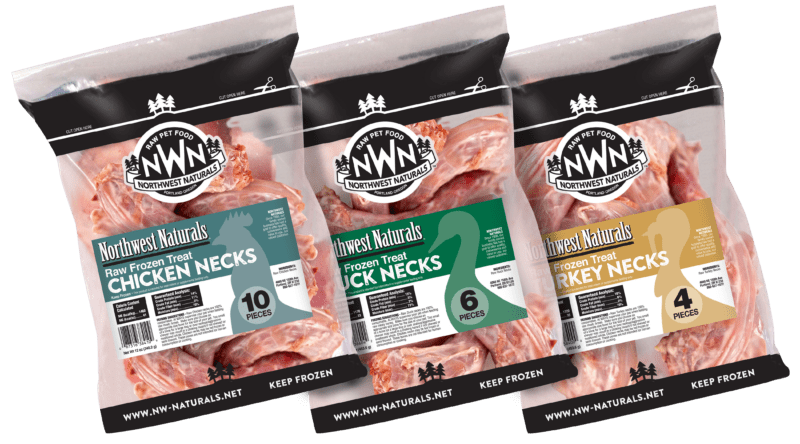 Northwest Naturals Frozen Raw Duck Necks - 6 Count - Dog & Cat Chews, Dental Health