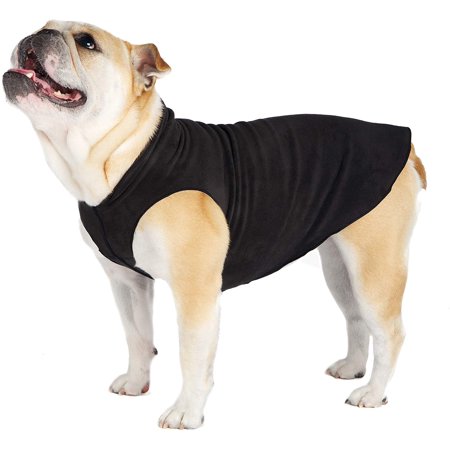 Gold Paw Stretch Fleece Dog Coat Black Size 26 - Soft, Warm Pet Sweater Pullover