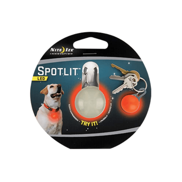 Nite Ize SpotLit Rechargeable LED Dog Collar Light - Pink/Red Clip-on Pet Safety Light