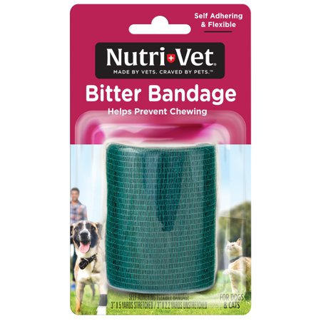 Nutri-Vet Bitter Bandage - Anti-Chew Self-Adhesive Pet Wrap, 3 Inch, Assorted Colors