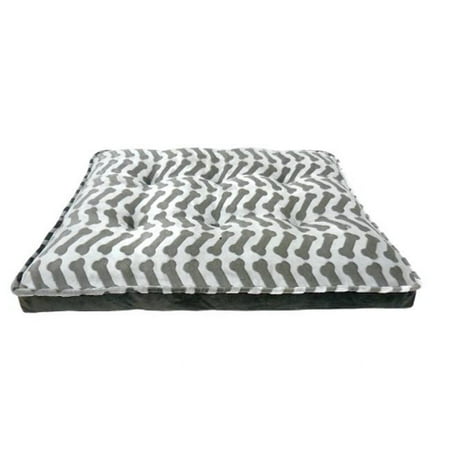 Arlee Bella Orthopedic Dog Bed - Zig Zag Bone Charcoal - 40 x 30 x 7 Inch