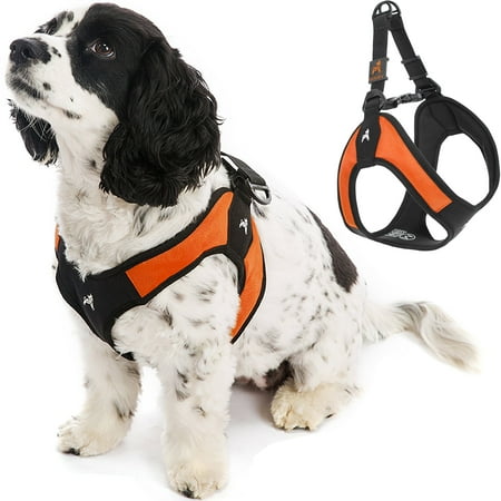 Gooby Escape Free Easy Fit Harness - Orange, Large - No Pull Step-in Dog Harness