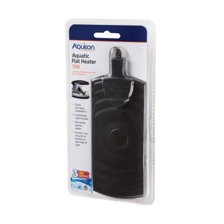 Aqueon Aquatic Flat Heater 15W - Submersible Aquarium Heater for 4-10 Gallon Tanks