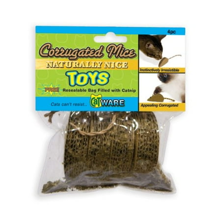 Ware Manufacturing Corrugated Mice Cat Toy With Catnip