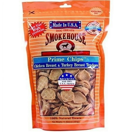 Smokehouse Prime Chips Chicken Dog Treats 16 oz - USA Made, Natural