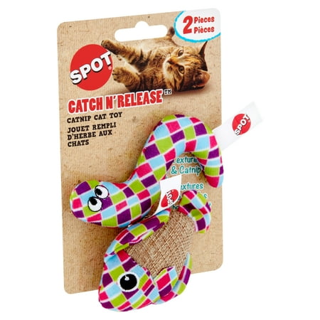 Ethical Pet SPOT Catch N' Release Cat Toy with Catnip - Assorted Colors - 2 Pack