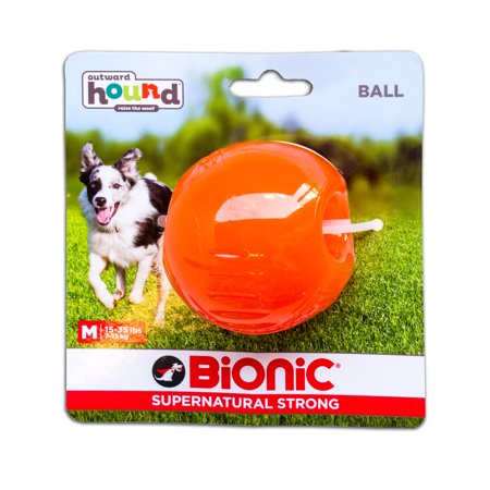 Bionic by Outward Hound Durable Dog Ball Fetch Toy, Orang...