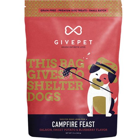GivePet Campfire Feast Dog Treats - Salmon, Sweet Potato & Blueberry Flavor - 12 oz