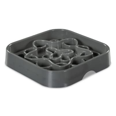 Messy Mutts Interactive Square Slow Feeder | Cool Grey (8...
