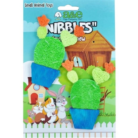 A&E Cage 644153 Nibblers Loofah Potted Cactus for Small A...