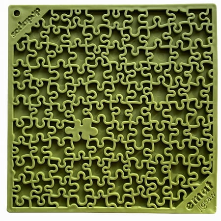 SodaPup Jigsaw Enrichment Licking Mat - Green - Dog & Cat Treat Dispenser
