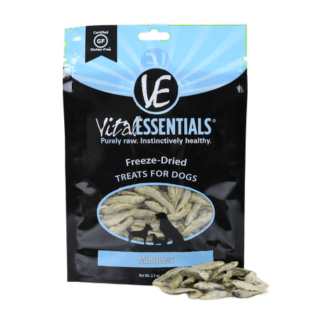 Vital Essentials Freeze-Dried Minnows Dog & Cat Treats - 2.5oz Natural, Grain-Free, Single Ingredient