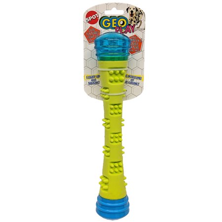 SPOT Geo Play Light & Sound Stick Dog Toy - Large, Dual Texture, LED, Squeaky, Assorted Colors