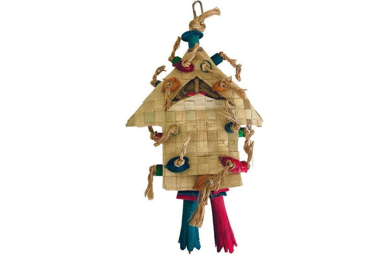 HARI Rustic Treasures Foraging House - Bird Toy - Bamboo, Abaca, Palm Leaves